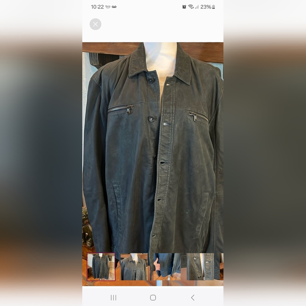 John Varvatos Black 100% Goat Skin Moro Style Jacket, size XL